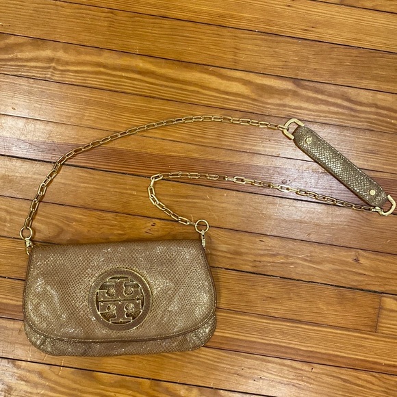 Tory Burch Limited Edition gold snakeskin clutch - Picture 5 of 5